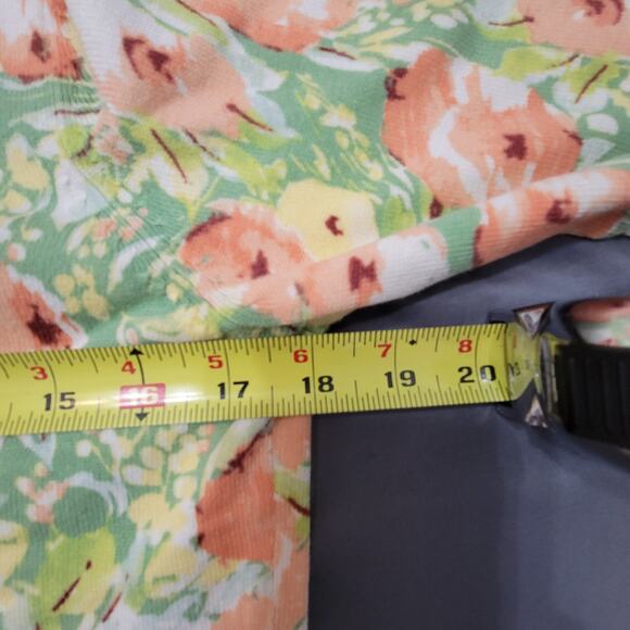 Eddie Bauer Floral Cardigan Mint Green Stretch Cotton Petite M - Picture 5 of 8